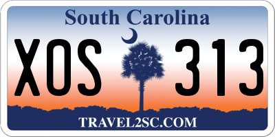 SC license plate XOS313