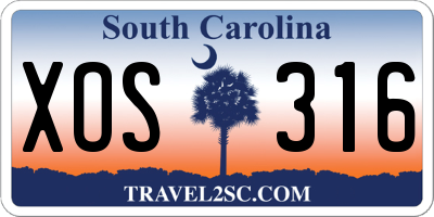 SC license plate XOS316