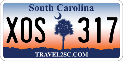 SC license plate XOS317