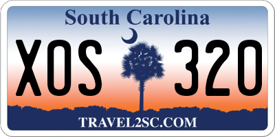 SC license plate XOS320