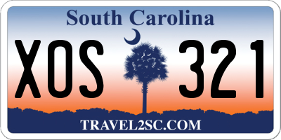 SC license plate XOS321