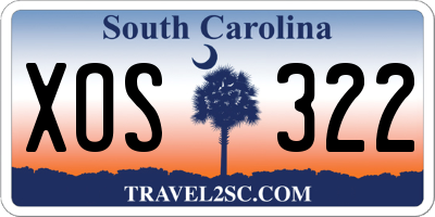 SC license plate XOS322