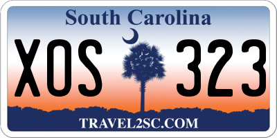 SC license plate XOS323