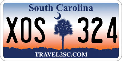 SC license plate XOS324