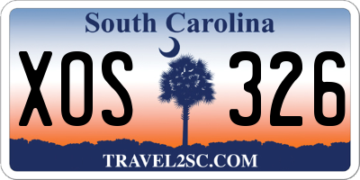 SC license plate XOS326