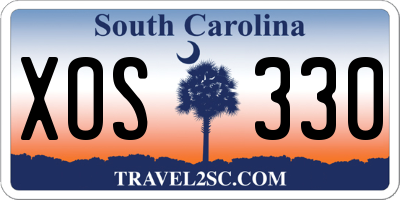 SC license plate XOS330