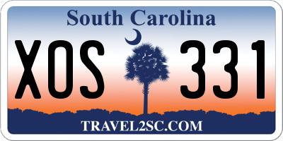 SC license plate XOS331