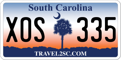 SC license plate XOS335