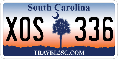 SC license plate XOS336