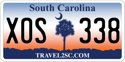 SC license plate XOS338