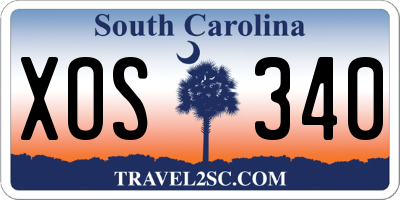 SC license plate XOS340