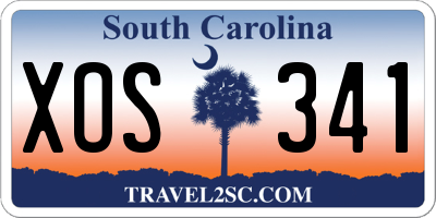 SC license plate XOS341