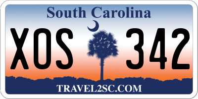 SC license plate XOS342