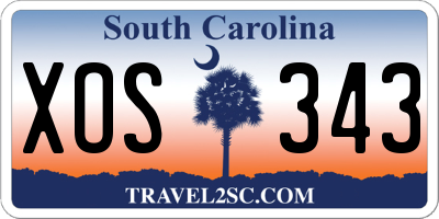 SC license plate XOS343
