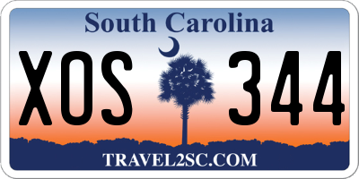 SC license plate XOS344