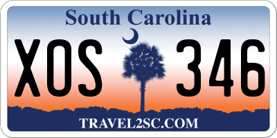 SC license plate XOS346