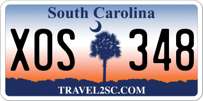 SC license plate XOS348