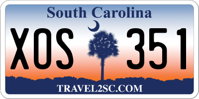 SC license plate XOS351