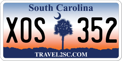 SC license plate XOS352