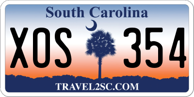 SC license plate XOS354