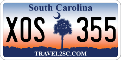 SC license plate XOS355
