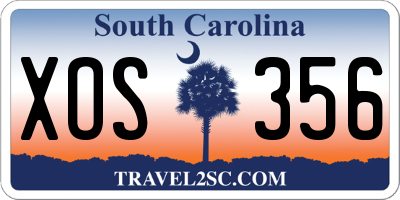 SC license plate XOS356