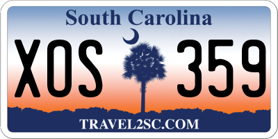 SC license plate XOS359