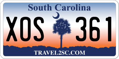 SC license plate XOS361
