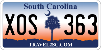 SC license plate XOS363
