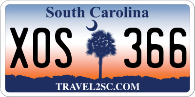 SC license plate XOS366