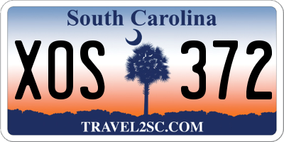 SC license plate XOS372
