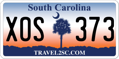SC license plate XOS373