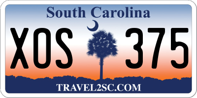 SC license plate XOS375