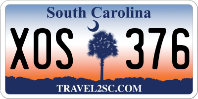 SC license plate XOS376