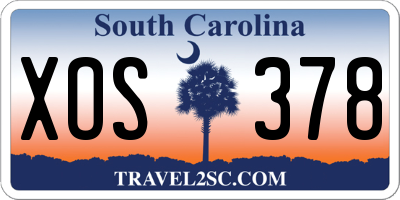 SC license plate XOS378
