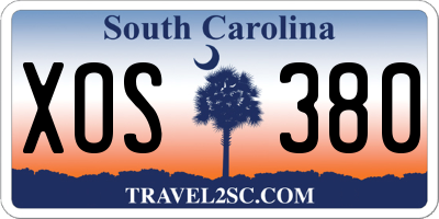 SC license plate XOS380
