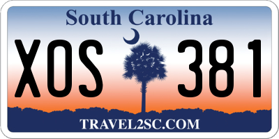 SC license plate XOS381