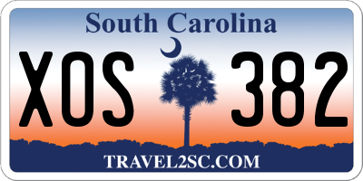 SC license plate XOS382