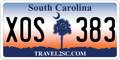 SC license plate XOS383