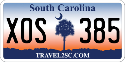 SC license plate XOS385