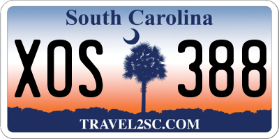 SC license plate XOS388