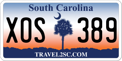 SC license plate XOS389