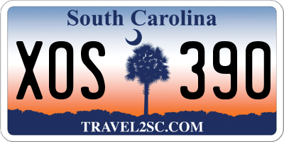 SC license plate XOS390