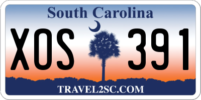 SC license plate XOS391