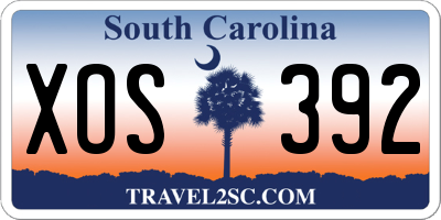 SC license plate XOS392