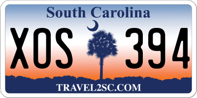 SC license plate XOS394