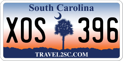 SC license plate XOS396