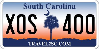 SC license plate XOS400