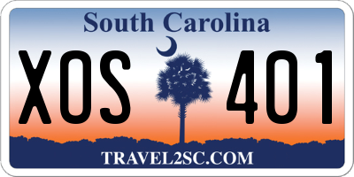 SC license plate XOS401