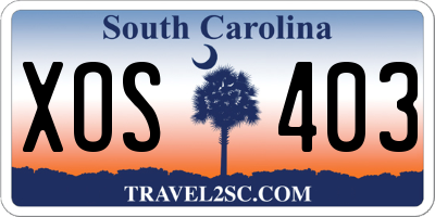 SC license plate XOS403